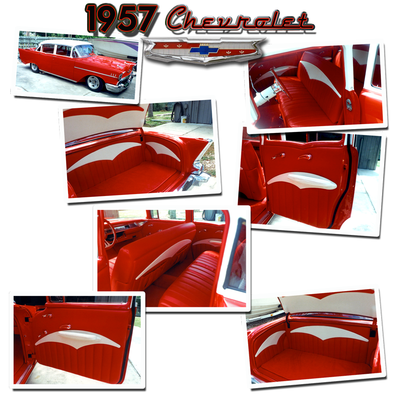 Schrecks Upholstery red 1957 Chevy